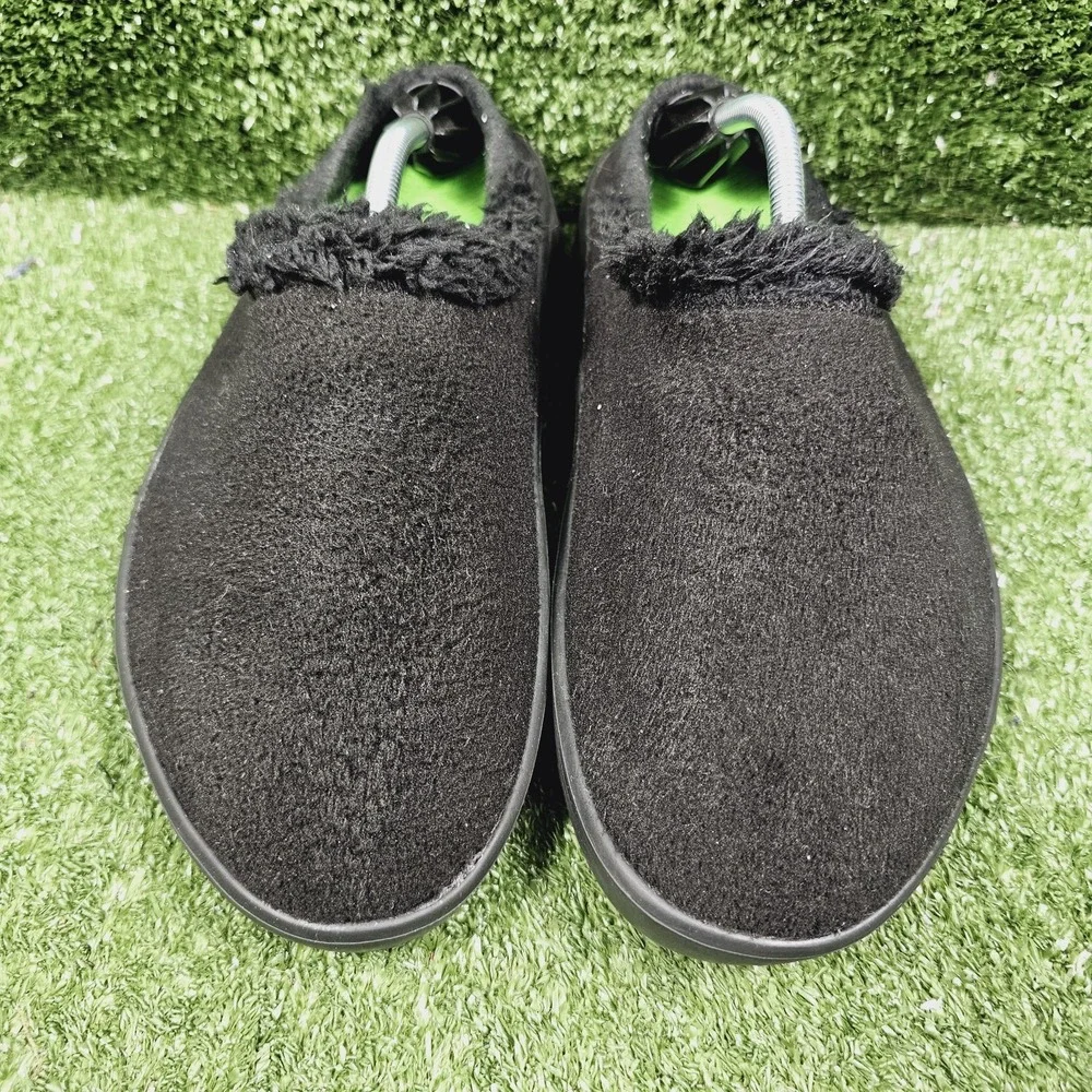 Oofos OOcoozie Black Mules Slip‎ On Lines Comfort Shoes Mens Size 41 US 8